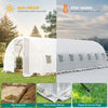 YITAHOME 26x10x7ft Greenhouse Extra Large Heavy Duty Large 2 Swing Doors Walk-in Greenhouses Tunnel Green Houses Outdoor 14 Windows Gardening Upgraded Galvanized Steel Garden, White