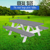 Premium Picnic Table Cover with Bench Covers Vinyl Fitted picnic table covers with Elastic RV Camping Accessories and Camper must haves Waterproof (Black Gingham, 96 x 30(8ft)) with skewers