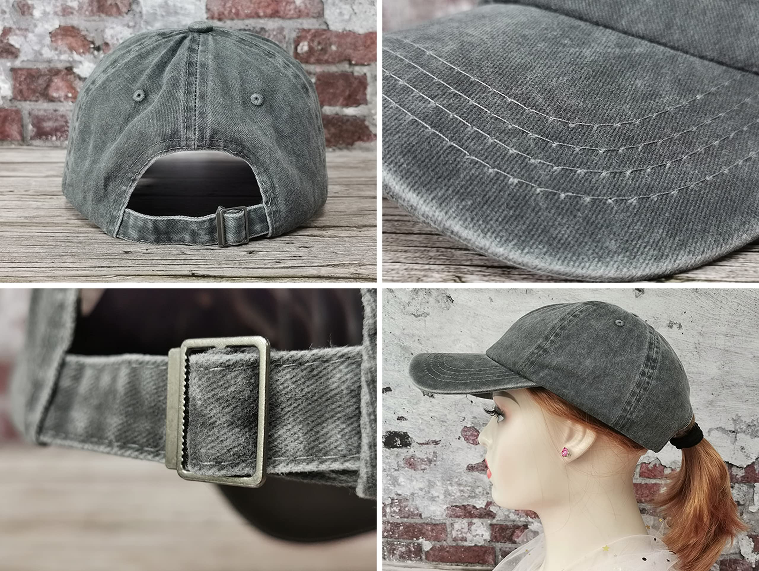 Hepandy Embroidered Three 3 Nails Cross Hat for Men, Christian Gifts for Women, Washed Gray Christ Jesus Hats Cotton Baseball Cap
