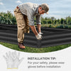 YITAHOME 12x4x1ft Large Raised Garden Bed Kit, Galvanized Metal Planter Box with Gloves, Ground Nails, Support Rod & Safety Rubber, Outdoor Above Ground Planters for Plants Vegetables Flowers, Black
