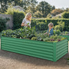 YITAHOME 8x4x2ft Large Raised Garden Bed Kit, Galvanized Metal Planter Box with Gloves, Ground Nails, Support Rod & Safety Rubber, Outdoor Above Ground Planters for Plants Vegetables Flowers, Green