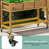 YITAHOME Raised Garden Bed, 47x18x31 Inch HIPS Poly-Wood Weather-Resistant Elevated Planter Box with Lockable Wheels for Vegetable, Brown