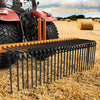 GarveeLife 60 Inch Pine Straw Needle Rake, 3 Point Landscape Rake, Powder Coated Steel Spring Tow Behind Rake, Tractor Rake Attachments for Leaves Straw Grass Attach to Cat 0 Cat 1, Orange