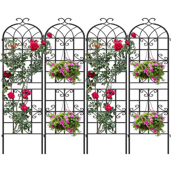 YITAHOME Garden Trellis Garden Fencing for Climbing Plants 4 Pack Decorative Plant Trellis Vegetables and Flower Trellis for Outdoor Patio-19.7×86.6 inches