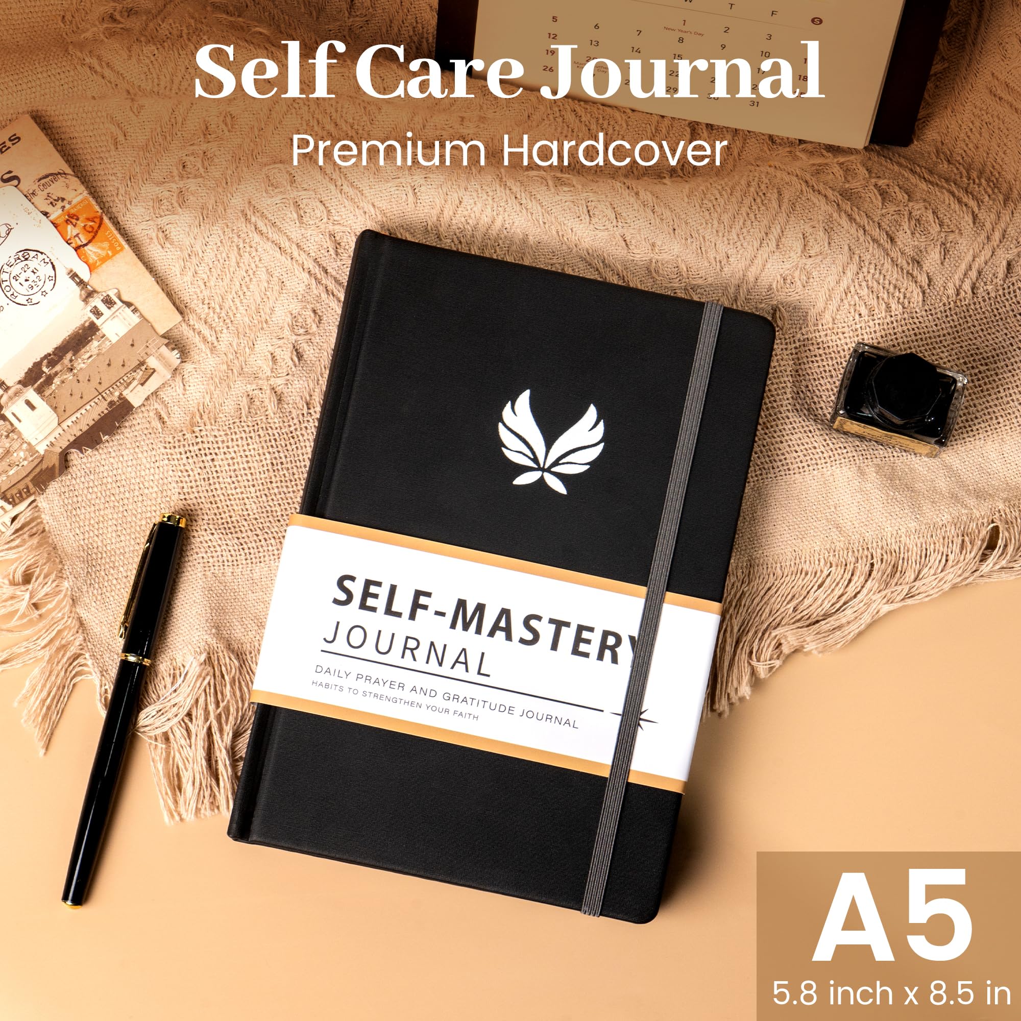 Yoment Gratitude Journal for Men Hardcover Self Care Journal with Prompts Daily Gratitude Journal for Happiness, Mindfulness, Mental Health, Guided Journal Inspirational Gifts, Black