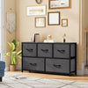 DWVO 5 Dresser for Bedroom, Fabric 5 Drawers, Chest of Drawers for Closet, Black Dresser & Chest of Drawers