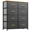 GOOBED Dresser, Fabric Dresser with 8 Drawers, Chest of Drawers for Closet, Sturdy Steel Frame, Wooden Top, Easy Pull Handle