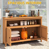 DWVO Poly Lumber Outdoor Sideboard, Patio Bar Table with Storage and Shelves, Weather Resistant Storage Cabinet for Outdoor, Pool and Garden - Brown