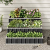 YITAHOME 4x4x2FT 3 Tiers Large Raised Garden Bed, 3 Installation Methods for DIY Outdoor Metal Patio Planter Box with Gloves and Reinforced Frame for Deep-Rooted Plants Vegetables Flowers (Dark Gray)