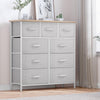 DWVO 9 Drawer Dresser, Light Gray Fabric Storage Tower, Tall Organizer Unit for Room, Living Room, Hallway, Closets - Sturdy Steel Frame, Wooden Top & Easy Pull Bins