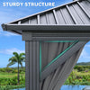 YITAHOME 10X10FT Hard Top Metal Gazebo Patios Double Roof Canopy Aluminum Frame Garden Gazebo Tent Curtains Netting for Patios Backyards Decks Lawns Gray