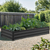YITAHOME 8x4x1ft 2pcs Large Raised Garden Bed Kit, Galvanized Metal Planter Box with Gloves, Ground Nails & Safety Rubber, Outdoor Above Ground Planters for Plants Vegetables Flowers, Black
