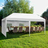 DWVO 10x20 Pop Up Canopy Tent with 6 Removable Sidewalls, Easy Set Up Outdoor Patio Canopy with 4 Mesh Windows, 6 Ropes, 12 Stakes & 1 Roller Bag for Outdoor Events, Party, Wedding, Birthday, White