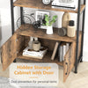 GarveeHome Arched Bookshelf, Bookcase with Doors Storage, 71.5 Inches Tall Industrial Book Shelf with Sturdy Metal Frame and Quality Boards, Freestanding Display Shelving (Brown)