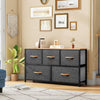 DWVO Dresser TV Stand, Fabric Tower with 5 Drawers, Dresser for Bedroom, Storage Tower, Chest of Drawers for Closet