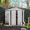 DWVO 5.6' x 3.2' Outdoor Storage Shed, Large Metal Tool Sheds, Heavy Duty Storage House with Lockable Doors & Air Vent for Backyard Patio Lawn to Store Bikes, Tools, Lawnmowers,White