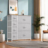 GOOBED Dresser for Bedroom, 7 Drawers Fabric Dresser, Organizer Unit for Living Room, Hallway, Closets - Sturdy Steel Frame, Wooden Top & Easy Pull Fabric Bins, Light Gray