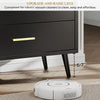DWVO Black 6-Drawer Dresser with Black Metal Handles, Anti-Tip Design, and Double Storage Cabinet for Entryway - 15.7