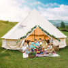 YITAHOME Canvas Bell Tent Cotton Canvas Yurt Tent 4 Season Waterproof Glamping Tents w/Stove Jack for Family Camping Outdoor Hunting Party (6M/20FT)