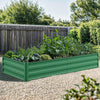 YITAHOME 8x4x1ft 2pcs Large Raised Garden Bed Kit, Galvanized Metal Planter Box with Gloves, Ground Nails & Safety Rubber, Outdoor Above Ground Planters for Plants Vegetables Flowers, Green