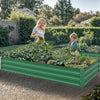 YITAHOME 8x4x1ft 2pcs Large Raised Garden Bed Kit, Galvanized Metal Planter Box with Gloves, Ground Nails & Safety Rubber, Outdoor Above Ground Planters for Plants Vegetables Flowers, Green