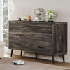 DWVO 6-Drawer Dresser, Wood Storage Cabinet with Black Metal Handles & Anti-Tip Design, Modern Chest of Drawers for Living Room, Bedroom, or Hallway-Dark Rustic Oak