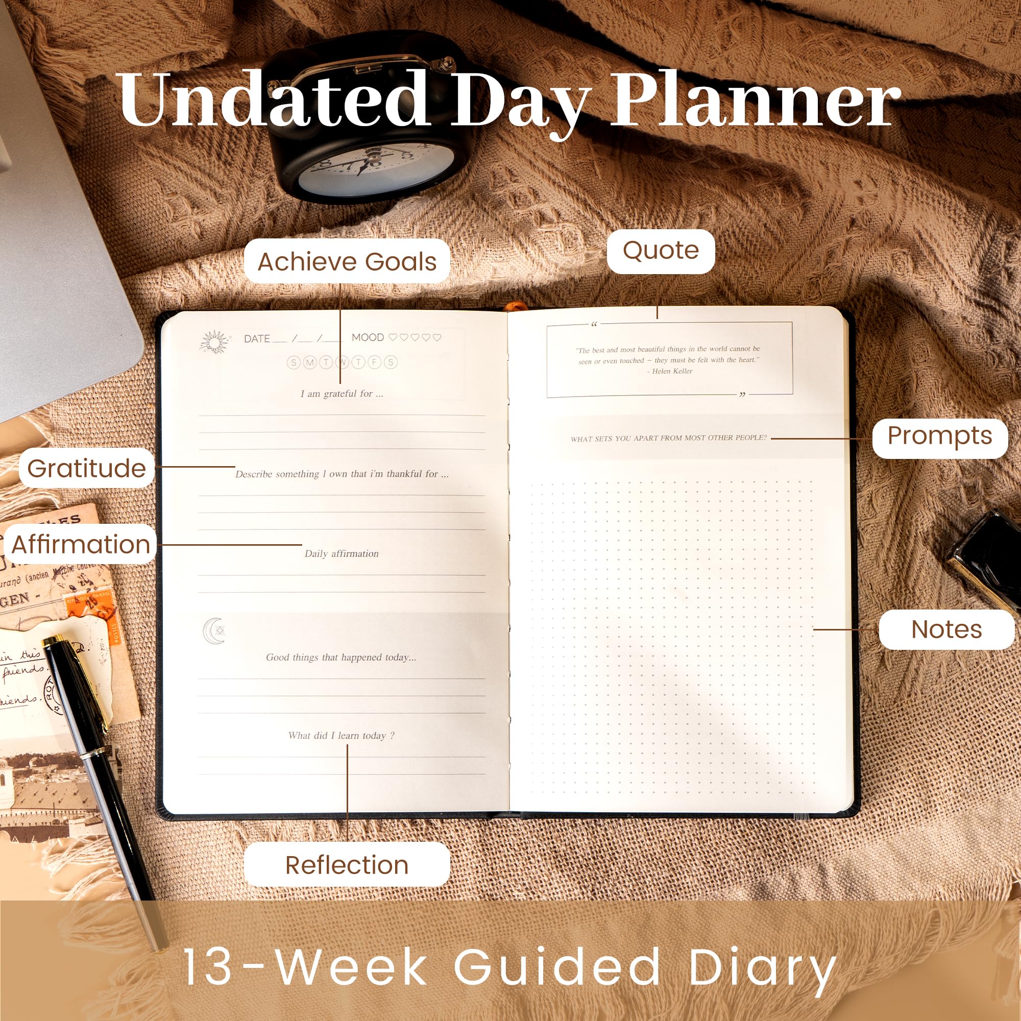 Yoment Gratitude Journal for Men Hardcover Self Care Journal with Prompts Daily Gratitude Journal for Happiness, Mindfulness, Mental Health, Guided Journal Inspirational Gifts, Black