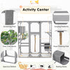 Outdoor Cat House Large Cat Enclosure, Window Catio Walk in Cage with Scratching Post, Platforms and 2 Condos, Cattery Outside Patio Cat Playpen for Mulitiple Cats