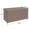 DWVO 260Gal XXL Outdoor Storage Box | All-Weather PE Wicker Deck Box with Waterproof Inner Bag & Elevated Feets | Patio, Pool, Garden Tools Container (Brown)