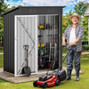 DWVO Metal Outdoor Storage Shed 5x3ft, Lockable Tool Sheds Storage with Air Vent for Garden, Patio, Lawn to Store Garbage Can, Lawnmower, Dark Gray