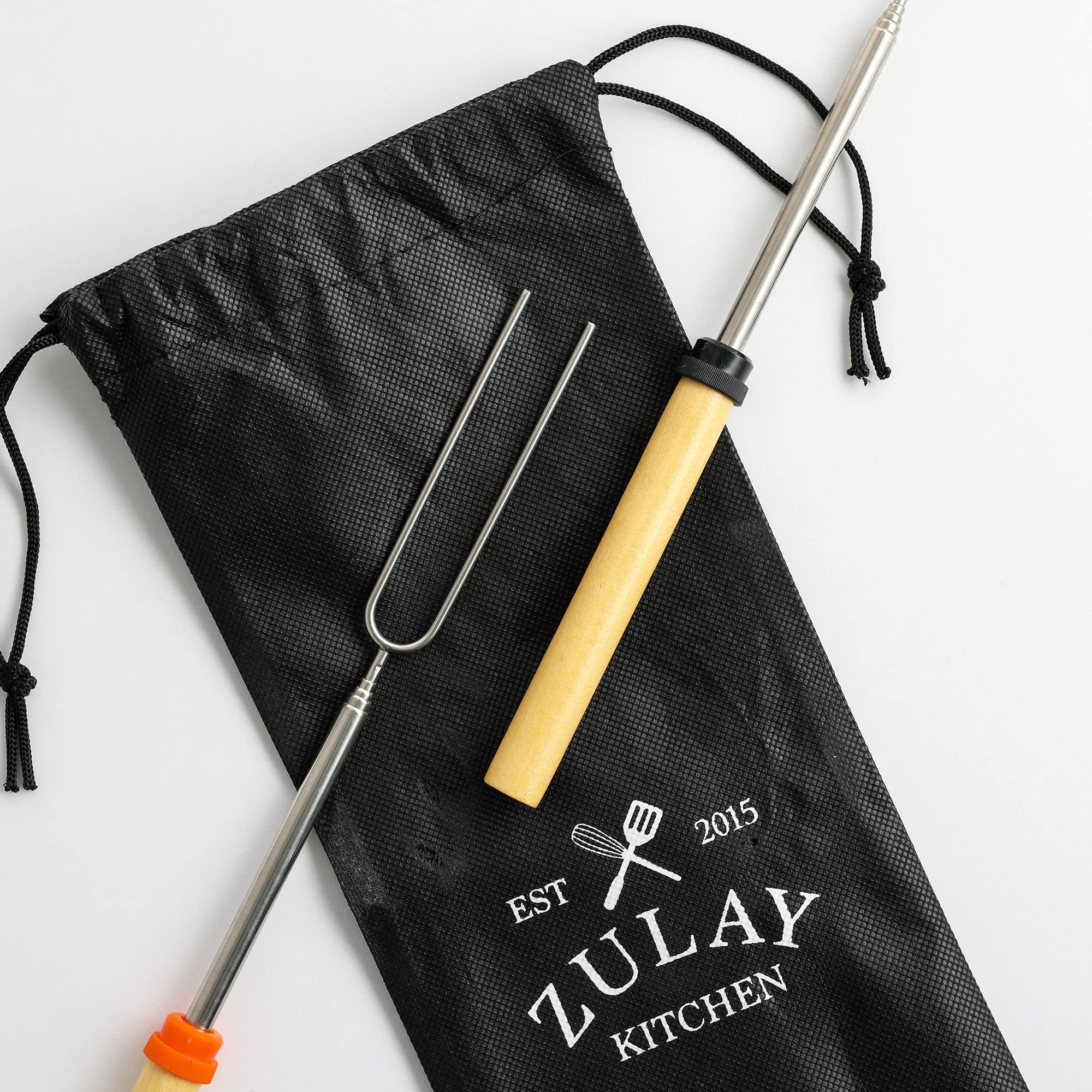 Zulay Sturdy Marshmallow Sticks for Fire Pit Extra Long - Great Smores Sticks Smores Kit for Fire Pit - Marshmallow Roasting Skewers - Hot Dog Fork Bonfire Glamping Camping Accessory 32" Value 4 Pack