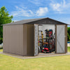 DWVO 10'x8' Large Metal Outdoor Storage Shed, Heavy Duty Tool Storage Sheds for Backyard Patio Lawn - Ideal for Bicycles, Garden Tools, and Lawn Equipment, Easy-to-Assemble, Brown