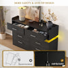 DWVO 6 Drawer Dresser, Modern Dresser Chest of Drawers, Wide Drawer Organizer Cabinet with Top Storage Shelf, Black