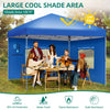 YITAHOME 10x10 Pop Up Canopy with 4 Removable Sidewall, Easy Set-Up Portable Canopy Tents for All Season Wind Gazebo with Roller Bag for Camping Wedding Patio Parties Beach Commerce, Blue
