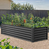 YITAHOME 6x3x2ft Large Raised Garden Bed Kit, Galvanized Metal Planter Box with Gloves, Ground Nails, Support Rod, Outdoor Above Ground Planters for Plants Vegetables Flowers, Black