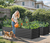 YITAHOME 6x3x2ft Large Raised Garden Bed Kit, Galvanized Metal Planter Box with Gloves, Ground Nails, Support Rod, Outdoor Above Ground Planters for Plants Vegetables Flowers, Black