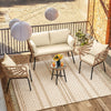YITAHOME Wicker Patio Loveseat, All-Weather Rattan Outdoor Sofa for Balcony, Backyard, Pool, Porch, Deck, Outdoor Sectional Furniture Set with Table & Cushions - Beige
