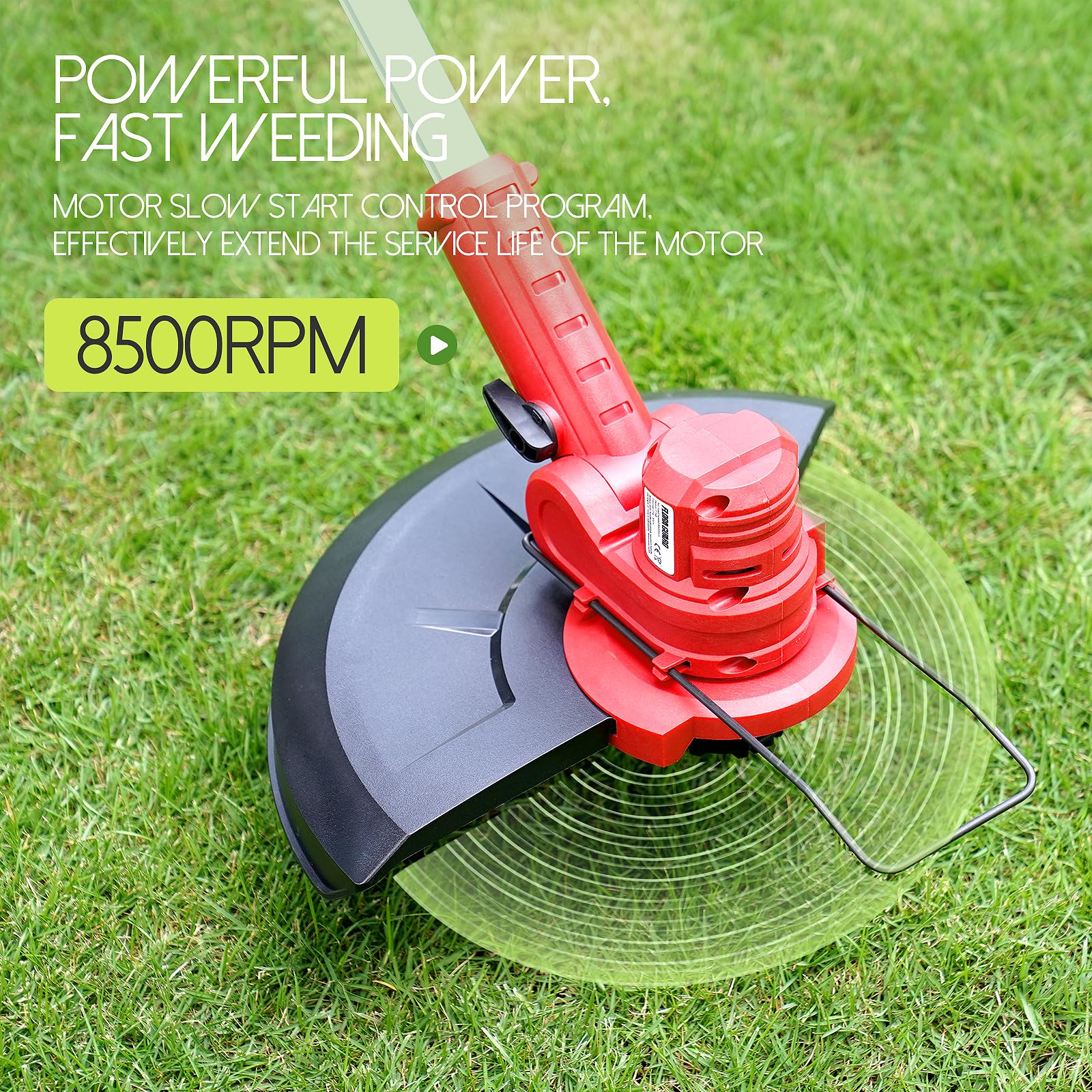 FLORA GUARD Electric String Trimmer, 2-in-1 for Lawn Mowers and Lawn Edge Trimmers, Heavy-Duty Construction, Stable and Durable, Includes 4.0Ah Battery and 3.0A Charger