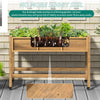 YITAHOME Raised Garden Bed, 47x18x31 Inch HIPS Poly-Wood Weather-Resistant Elevated Planter Box with Lockable Wheels for Vegetable, Brown