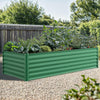 YITAHOME 8x4x2ft Large Raised Garden Bed Kit, Galvanized Metal Planter Box with Gloves, Ground Nails, Support Rod & Safety Rubber, Outdoor Above Ground Planters for Plants Vegetables Flowers, Green