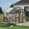 Aluminum Walk-In Large Outdoor Cat Enclosure, Large Outdoor Catio for Multiple Cats, Outside Cattery with Weatherproof Roof with Channels, Side Door, UV Proof Cover, Huge Condo, Platform