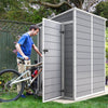 DWVO 5x4ft Resin Outdoor Storage Shed with Floor, Large Waterproof Lockable Storage Shed with Window, Plastic Outside Tool Storage for Garden, Backyard, Patio, Lawn, Gray