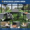 Aluminum Walk-In Large Outdoor Cat Enclosure, Large Outdoor Catio for Multiple Cats, Outside Cattery with Weatherproof Roof with Channels, Side Door, UV Proof Cover, Huge Condo, Platform