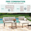 YITAHOME 3 Pieces Patio Furniture Set, Outdoor Wicker Conversation Sectional L-Shaped Sofa with 4 Seater for Backyard, Porch, Boho Detachable Lounger with Cushions and Coffee Table - Beige