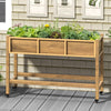 YITAHOME Raised Garden Bed, 47x18x31 Inch HIPS Poly-Wood Weather-Resistant Elevated Planter Box with Lockable Wheels for Vegetable, Brown