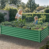 YITAHOME 8x4x1.5ft Large Raised Garden Bed Kit, Galvanized Metal Planter Box with Gloves, Ground Nails & Safety Rubber, Outdoor Above Ground Planters for Plants Vegetables Flowers, Green