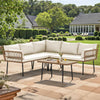 YITAHOME 4-Piece Wicker Patio Furniture Set, All Weather PE Rattan Conversation Set Sectional Sofa with Soft Cushions & Side Table, Porch Furniture for Deck, Balcony, Backyard - Beige