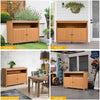 DWVO Poly Lumber Outdoor Sideboard, Patio Bar Table with Storage and Shelves, Weather Resistant Storage Cabinet for Outdoor, Pool and Garden - Brown