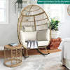 YITAHOME Rocking Egg Chair for Outdoor, Oversized Patio Rocking Basket Chair with 400lbs Capacity, All-Weather Wicker Egg Lounger Chair for Outside Indoor (Beige)