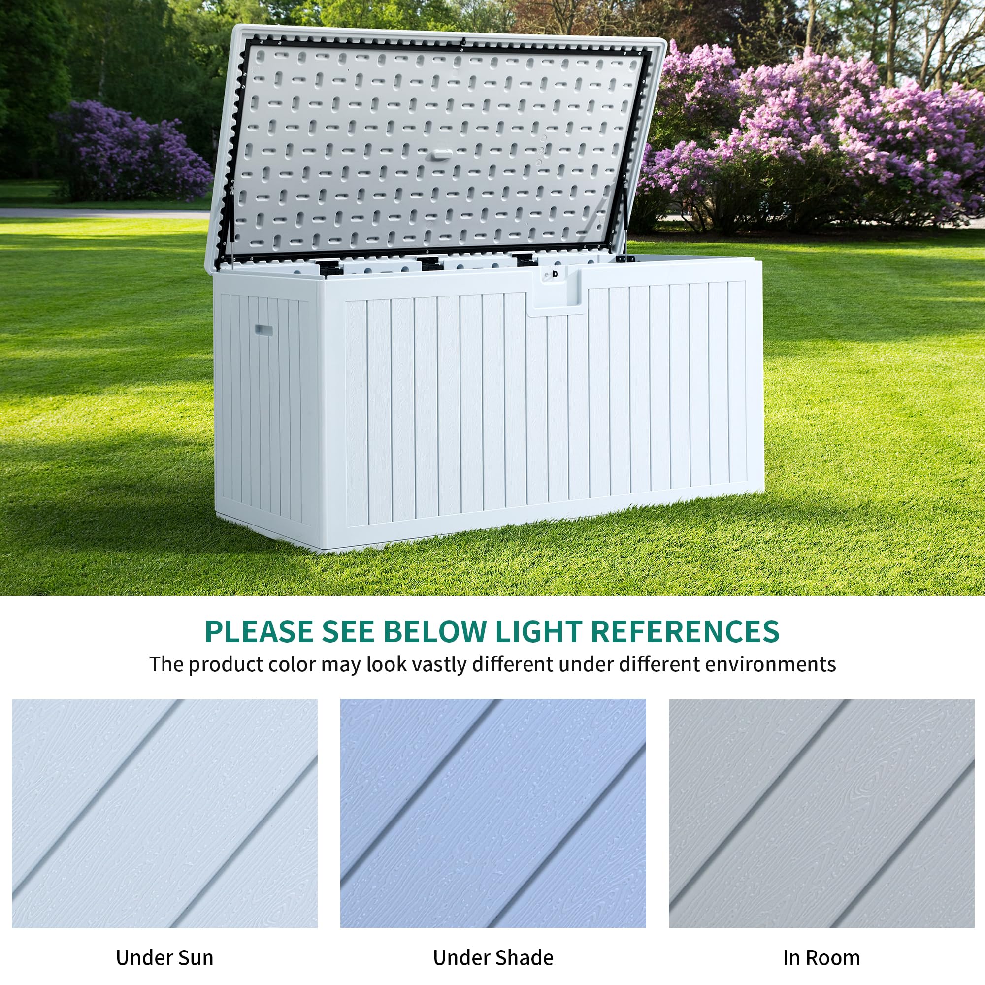 YITAHOME 230 Gallon Double-Wall Deck Box with Divider & Side Handles, Outdoor Large Storage for Patio Furniture Cushions, Garden Pool Accessories, Water Resistant & Lockable